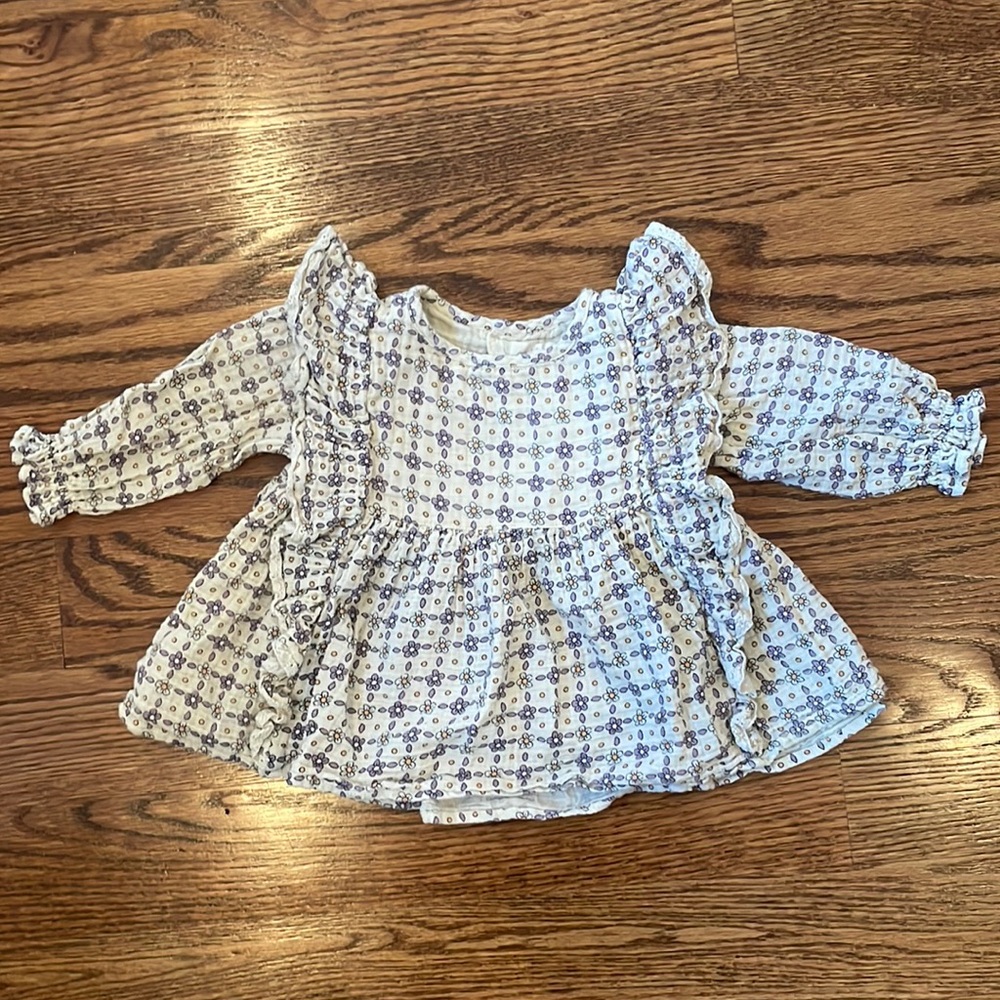 everbloom long sleeve ruffle front top 2T